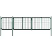 vidaXL Tuinpoort staal 400x100 cm groen