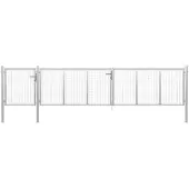 vidaXL Tuinpoort staal 500x100 cm zilver