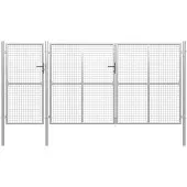 vidaXL Tuinpoort staal 400x150 cm zilver