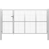 vidaXL Poort 350x150 cm staal zilverkleurig