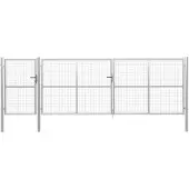 vidaXL Tuinpoort staal 500x150 cm zilver