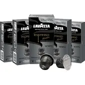 Lavazza Espresso Ristretto Koffiecups - 100 Nespresso Cups - Koffie Blend van Arabica & Robusta - Intensiteit: 12/13 - 10 x 10 Aluminium Capsules
