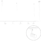 QAZQA Modern hangend railsysteem met 5 spots wit 1-fase - Iconic Jeana