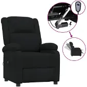 vidaXL Fauteuil verstelbaar elektrisch stof zwart