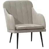 vidaXL Fauteuil 63x76x80 cm fluweel lichtgrijs
