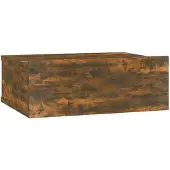 vidaXL Nachtkastje zwevend 40x30x15 cm bewerkt hout gerookt eikenkleur