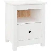 vidaXL Nachtkastje 40x35x49 cm massief grenenhout wit