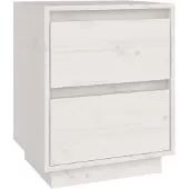 vidaXL Nachtkastje 40x35x50 cm massief grenenhout wit