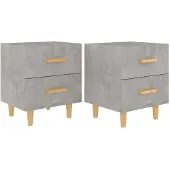 vidaXL Nachtkastjes 2 st 40x35x47,5 cm betongrijs