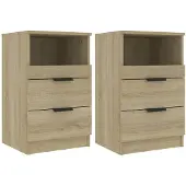 vidaXL Nachtkastjes 2 st bewerkt hout sonoma eikenkleurig