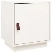 vidaXL Nachtkastje 40x34x45 cm massief grenenhout wit