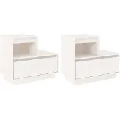 vidaXL Nachtkastjes 2 st 60x34x51 cm massief grenenhout wit