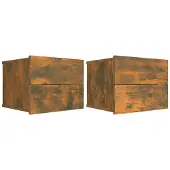 vidaXL Nachtkastjes 2 st 40x30x30 cm bewerkt hout gerookt eikenkleurig