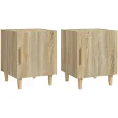 vidaXL Nachtkastjes 2 st bewerkt hout sonoma eikenkleurig