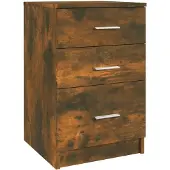 vidaXL Nachtkastje 40x40x63 cm bewerkt hout gerookt eikenkleurig