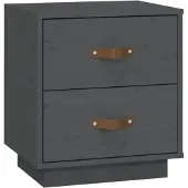 vidaXL Nachtkastje 40x34x45 cm massief grenenhout grijs