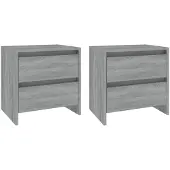 vidaXL Nachtkastjes 2st 45x34,5x44,5cm bewerkt hout grijs sonoma eiken