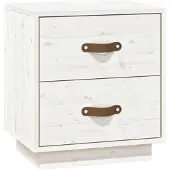 vidaXL Nachtkastje 40x34x45 cm massief grenenhout wit