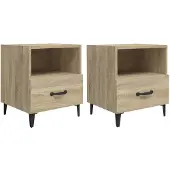 vidaXL Nachtkastjes 2 st bewerkt hout sonoma eikenkleurig