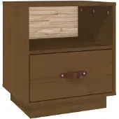 vidaXL Nachtkastje 40x34x45 cm massief grenenhout honingbruin