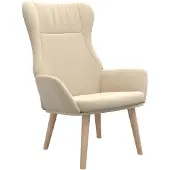 vidaXL Relaxstoel stof crèmekleurig