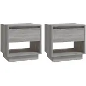 vidaXL Nachtkastjes 2 st 45x34x44 cm bewerkt hout grijs sonoma eiken