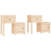vidaXL Nachtkastjes 2 st 79,5x38x65,5 cm massief grenenhout