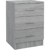 vidaXL Nachtkastje 38x35x56 cm bewerkt hout grijs sonoma eikenkleurig
