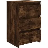 vidaXL Nachtkastje 40x35x62,5 cm bewerkt hout gerookt eikenkleurig