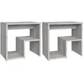 vidaXL Nachtkastjes 2 st 40x30x40 cm bewerkt hout grijs sonoma eiken