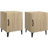 vidaXL Nachtkastjes 2 st bewerkt hout sonoma eikenkleurig