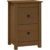 vidaXL Nachtkastje 40x35x61,5 cm massief grenenhout honingbruin