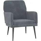 vidaXL Fauteuil 62x79x79 cm fluweel donkergrijs