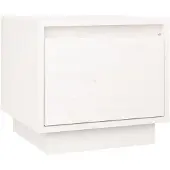 vidaXL Nachtkastje 35x34x32 cm massief grenenhout wit