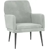 vidaXL Fauteuil 62x79x79 cm fluweel lichtgrijs