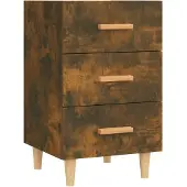 vidaXL Nachtkastje 40x40x66 cm bewerkt hout gerookt eikenkleurig