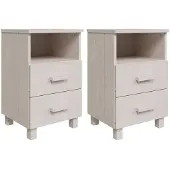 vidaXL Nachtkastjes HAMAR 2 st 40x35x62 cm massief grenenhout wit