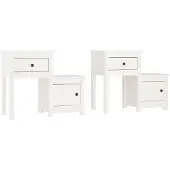 vidaXL Nachtkastjes 2 st 79,5x38x65,5 cm massief grenenhout wit