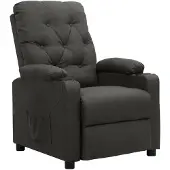 vidaXL Fauteuil verstelbaar stof donkergrijs