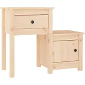 vidaXL Nachtkastje 79,5x38x65,5 cm massief grenenhout