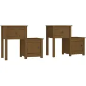 vidaXL Nachtkastjes 2 st 79,5x38x65,5 cm grenenhout honingbruin