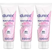 Durex Glijmiddel Natural - Extra Sensitive - 100% natuurlijk - 100ml x3