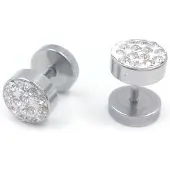 LGT JWLS Stalen Stud oorbellen met kristallen 8mm