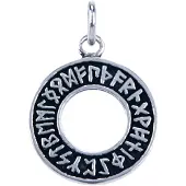 MOOYE ® - Collectie Zilveren Runen cirkel ketting hanger