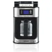 Haeger CM-10B.010A, koffiezetapparaat voor filterkoffie, 1,25 liter, geschikt voor gemalen koffie, 1050 W, zwart, zilver