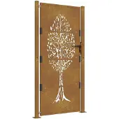 vidaXL Poort 100x175 cm boomontwerp cortenstaal