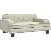 vidaXL Hondenmand 70x45x30 cm kunstleer crèmekleurig