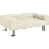 vidaXL Hondenmand 70x45x26,5 cm fluweel crèmekleurig
