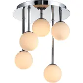 LINDBY Plafondlamp Chrissy, dimbaar, chroom / zilver, Woon-/ Eetkamer, metaal, Modern, plafondlamp