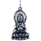 MOOYE ® - Collectie Zilveren Kwan Yin ketting hanger - zittend op Lotus